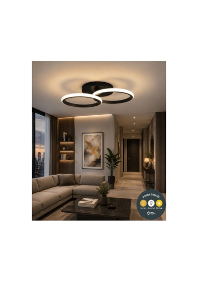 3 Renk Daire Hol Plafonyer Avize Siyah Modern Tavan Aydınlatması Salon, Mutfak, Antre & Çocuk Odası