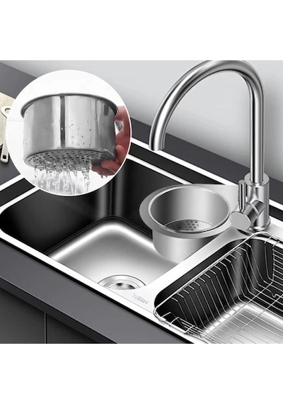 Kuğu Tasarımlı Paslanmaz Lavabo Drenaj Sepeti Gri