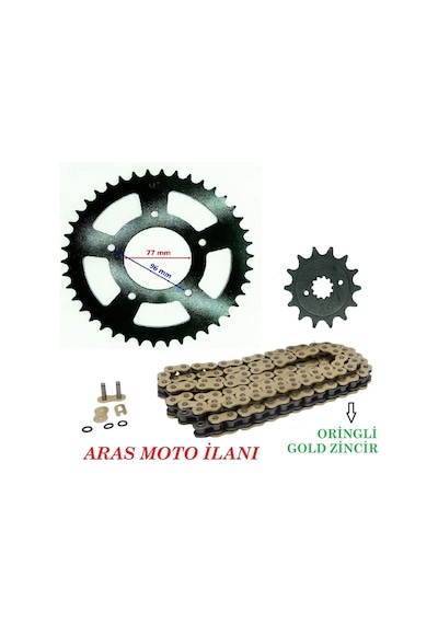 Cf Moto Oringli Zincir Dişli Seti Sr 250 Nk 250 Uyumlu Gold Oringli Zincir - Arasmoto