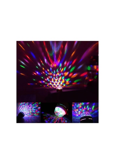 360 Derece Dönen Disko Tarzı Renkli Dekoratif Disco Lamba Beyaz
