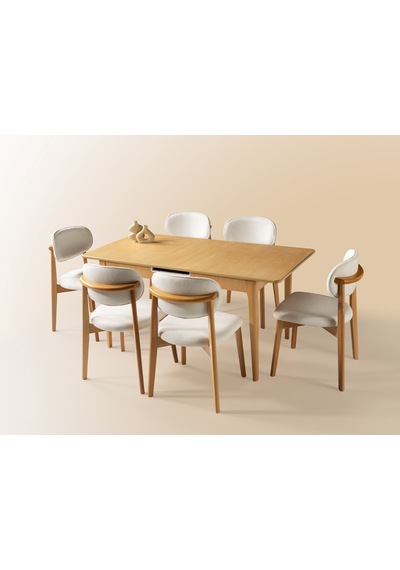 Paris Norte Lak Panel Mutfak Masa Sandalye Takımı 80x130cm Kayın