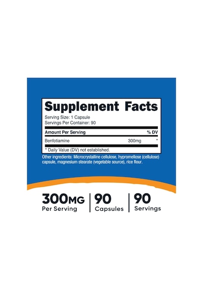 Nutricost, Benfotiamine, 300 Mg, 90 Capsules.abd Menşei 4139