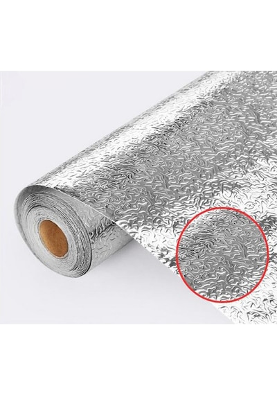 Petinka Duvar Kağıdı Rulo Gümüş Alüminyum Folyo Kendinden Yapışkanlı Raf İçi, Su Geçirmez Folyo 2m X 60cm