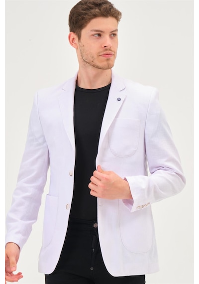 C9059 Dewberry Erkek Ceket-kar Beyaz