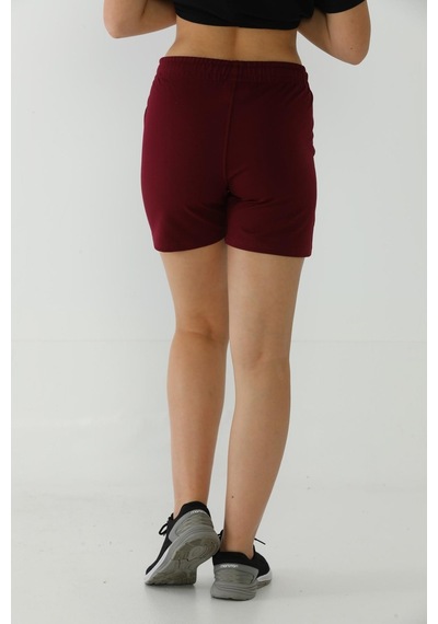 Maraton Sportswear Regular Kadın Basic Bordo Şort 20309-bordo