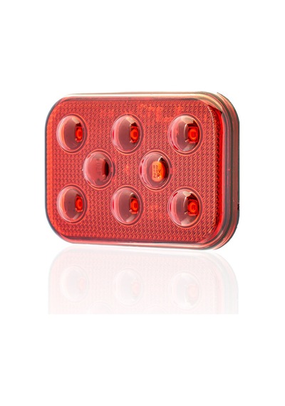 Sanel 24v Universal Kare 6 Led Dış Makan Uyumlu Kırımızı Sbd24r6