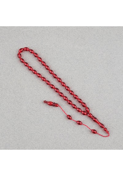 Ateş Kehribar Beyzi Kesim Sistemli Bilek Boy 5x8mm Tesbih Kırmızı 43279792