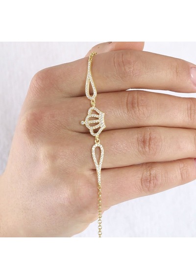 Zirkon Taşlı Prenses Tacı Model Gümüş Bileklik Gümüş