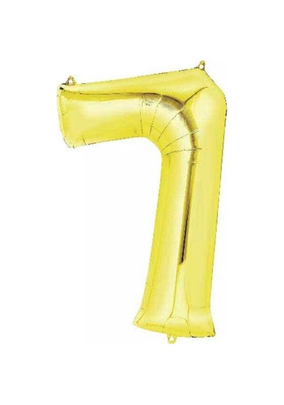 7 Rakam Folyo Gold Renk Balon Küçük 35 Cm Renkli
