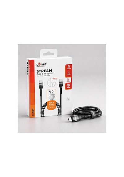Type-c Type-c Hızlı Şarj Kablosu Pd 60w 3a 1.2m - Alüminyum Kasa Ultra Dayanıklı Akıllı Çipli Siyah