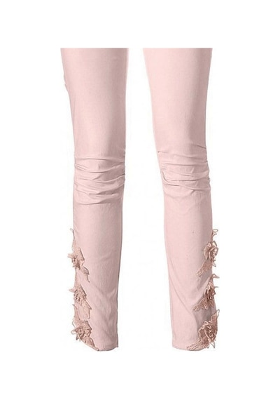 BULALGİY Kadın Gül Kurusu Skinny Dantel Pantolon - BGA136871