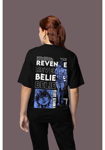 Baki Hanma Baki Wiki Revenge Believe Sırt Baskılı Unisex Oversize Siyah