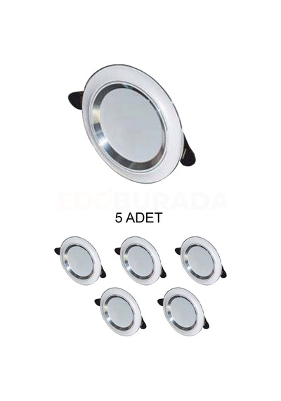 Ct-5257 Zebra Led Spot Beyaz-krom 6w 3 Renk - 5 Adet Diğer