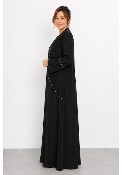 Bihan Store Kadın Abaya Ve İçine Kristal Detaylı Penye Elbise İkili Takım Y26-25159 - Siyah Bihan Store Kadın Abaya Ve İçine Kristal Detaylı Penye Elbise İkili Takım Y26-25159 - Siyah