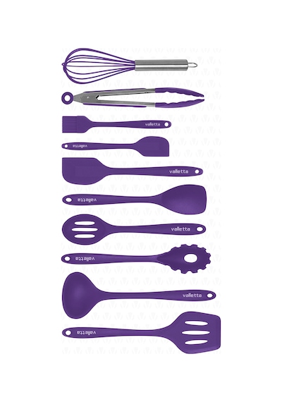 Salvatore Yanmaz  Yapışmaz Silikon Spatula Seti 10 Parça Mor