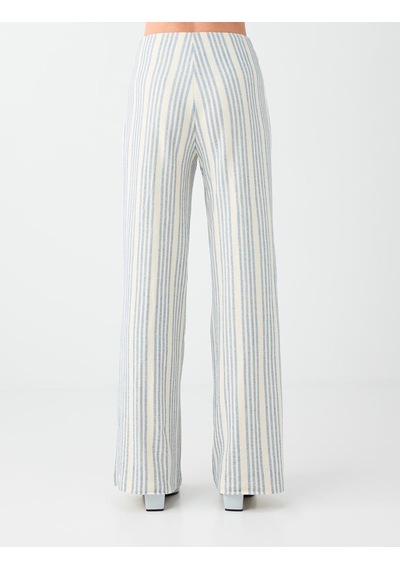 Jimmy Key Jimmy Key Mavi Beli Fermuarlı Çizgi Desenli Örme Pantolon 6sw187756400