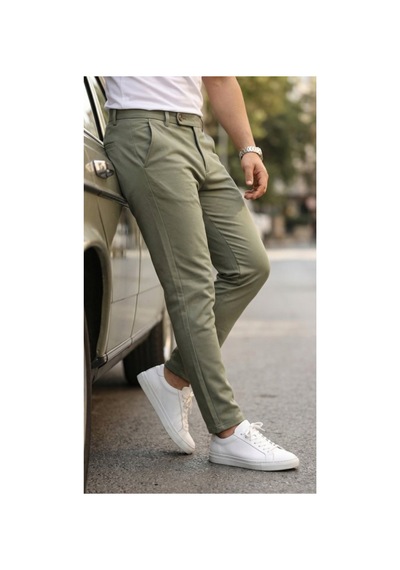 Butik İstanbul Erkek Slim Fit Dilli Kumaş Pantolon Çağla Yeşili