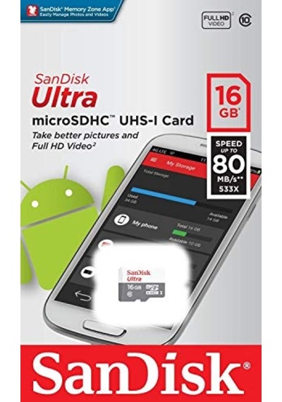 Ultra 16 Gb Microsdhc Hafıza Kartı, 80mb/sn Uhs-ı Class 10 - Sdsquns-016g-gn3mn