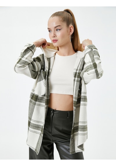 Koton Kapşonlu Oversize Oduncu Gömlek İki Farklı Kumaş Kullanımlı Cepli Haki Ekose 4wal60075ıw 4WAL60075IW8C9 Haki Koton Kapşonlu Oversize Oduncu Gömlek İki Farklı Kumaş Kullanımlı Cepli Haki Ekose 4wal60075ıw 4WAL60075IW8C9 Haki