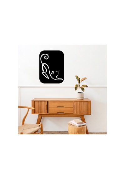 Led Işıklı Kişiselleştirilebilir Kedi Temalı Tablo Simba Dekoratif Gece Lambası Sarı - 737261254 Sarı