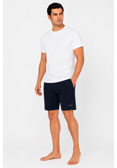 Pierre Cardin Premium Erkek Logolu %100 Pamuklu Rahat Kalıp Kısa Kol Cepli Şort Pijama Takım Beyaz Pierre Cardin Premium Erkek Logolu %100 Pamuklu Rahat Kalıp Kısa Kol Cepli Şort Pijama Takım Beyaz