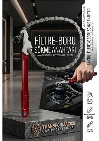 Profesyonel Zincirli Filtre Ve Boru Sökme Anahtarı - Ayarlanabilir Tesisatçı Aleti 21850