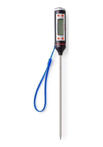 Dijital Mutfak Termometresi Paslanmaz Çelik Prob, Hızlı Ölçüm, Lcd Ekranlı Gıda Termometresi, Et Sıvı Hamur Şeker Ölçümü, 24 Cm Uzunluk Çok Renkli