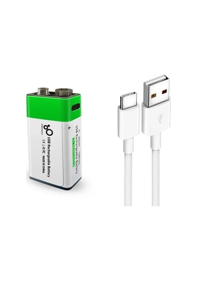 Type-c Şarj Edilebilir Li-ion 9v 650mah Pil