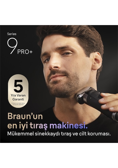 Braun Series 9 Pro+ Elektrikli Tıraş Makinesi, Islak Ve Kuru, Şarj Standı, 9615s 1 Saat
