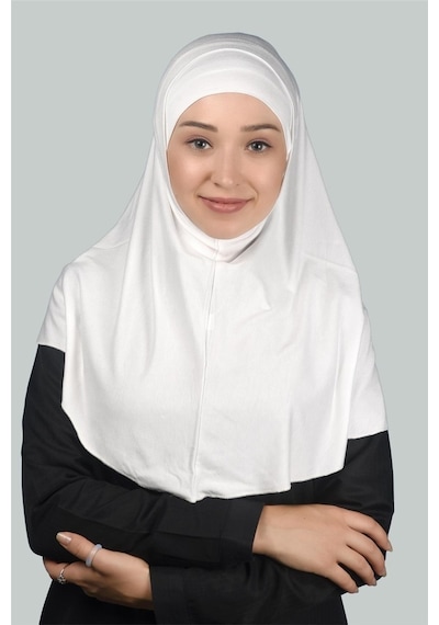 Altobeh İkili Set Pratik Eşarp Hazır Türban Ve Hijab Tesettür Bonesi Ekru