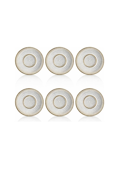 Sarı Lawrence Cam Çay Tabağı Seti, 11,5x2 Cm, 6 Parça, Desenli Diğer