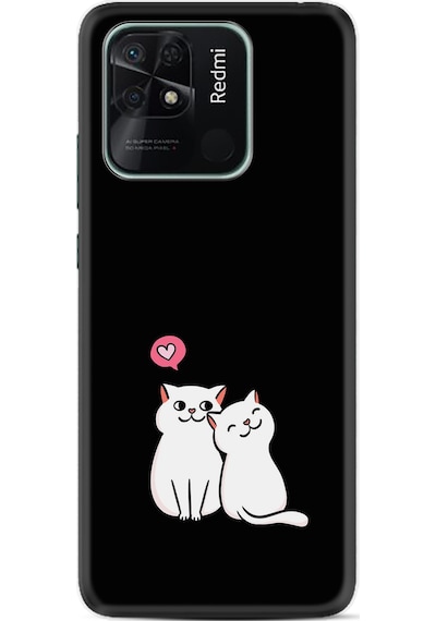 Xiaomi Redmi 10C Kılıf Silikon Desen Özel Seri Love Cats 1690