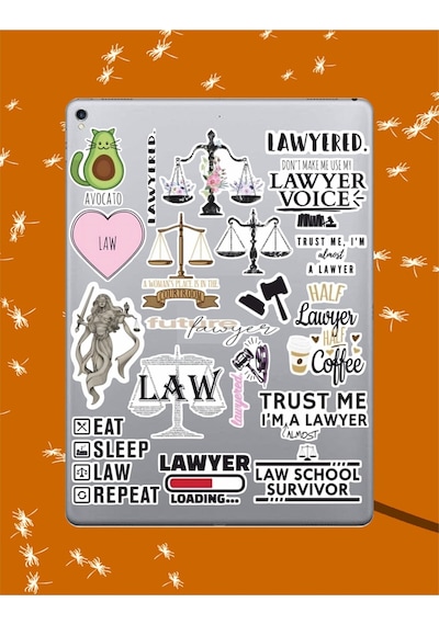 Hukuk Sticker Seti Laptop Ajanda Pc Tablet Telefon Defter Etiket Bullet Journal Diğer