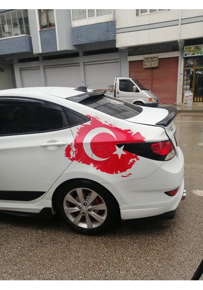 Ay Yıldız Sticker Türk Bayrağı Sticker Araba Sticker Kırmızı Kırmızı