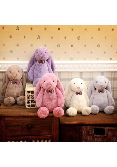 Uyku Arkadaşım Papyonlu Uzun Kulak Bunny Peluş Tavşan 65 CM 001