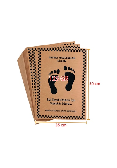 Kraft Araç Araba Oto Paspas Kağıdı Baskılı 200 Adet 35x50 Cm Genel