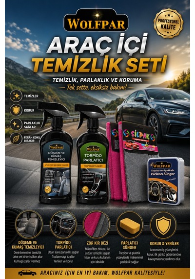 Araç İçi Temizlik Seti Döşeme, Torpido Ve İç Mekan Bakım Seti