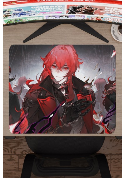 Diluc Genshin Impact Anime Gacha V1 - 48x40 Xl Gaming Mouse Pad Fare Altlığı