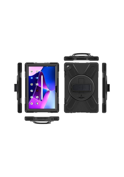 Tab M10 3rd 10.1 Tb-328fu/tb-328xu İle Uyumlu 360 Tam Koruma Sağlayan Fuchsia Defender Tablet Kılıfı Kapaklı Kılıf