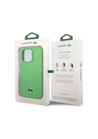 Apple Uyumlu iPhone 14 Pro Kılıf Lacoste Lisanslı Pu Pike Desenli İkonik Timsah Dokuma Logolu Siyah
