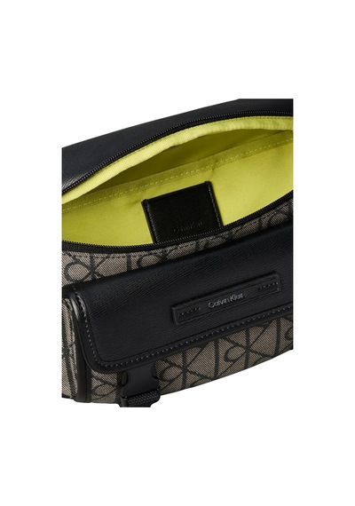 Calvin Klein Mıxed Emblem Aop Waı, 7ul Siyah Erkek Bel Çantası