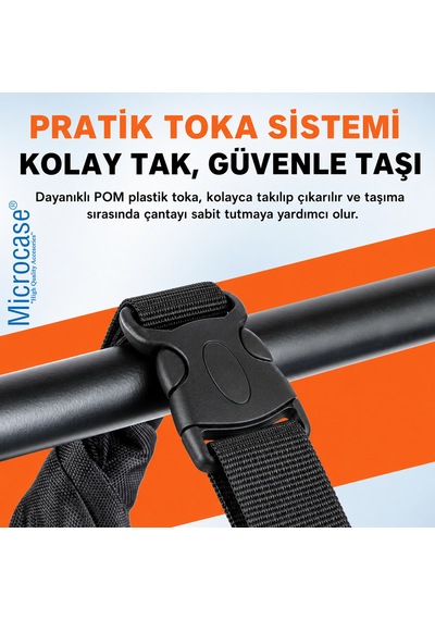 Microcase Bisiklet Scooter Kask Geniş Taşıma Çantası Kask Kılıfı 65x65 Cm Al5615 Siyah