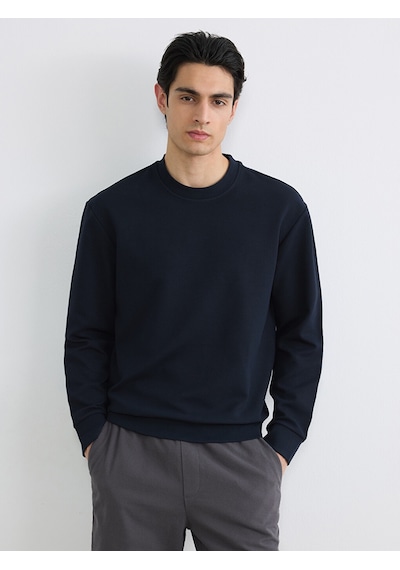 Lcw Vision Lacivert Bisiklet Yaka Erkek Sweatshirt