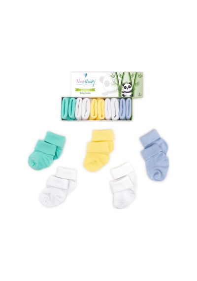 Novibaby 5'li Bambu Yenidoğan Bebek Çorabı I Summer Boy I 0-6 ay Çok Renkli