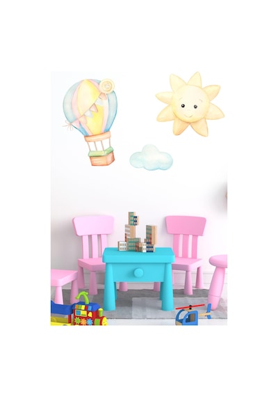 MSticker Sevimli Uçan Balon Bulut Ve Yıldız 3'lü Sticker Seti