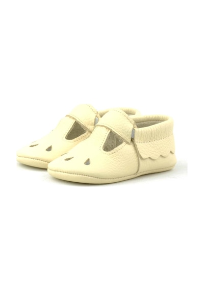 Hapshoe Kids Hakiki Deri Bej Lastikli Kız Bebek Patik Bej
