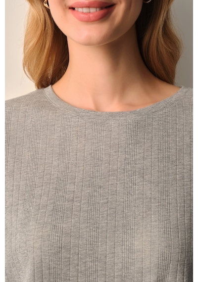 Suwen Dora Pamuklu Pijama Takımı Sh2663466051 Gri Melanj