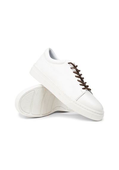 Deery Erkek Hakiki Deri Beyaz Sneaker Ayakkabı - 02004mbyzc01 Beyaz