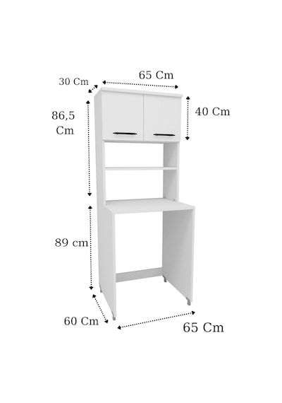 Enda Home Çamaşır Makinesi Dolabı 3 Raflı Kapaklı Banyo Dolabı Beyaz