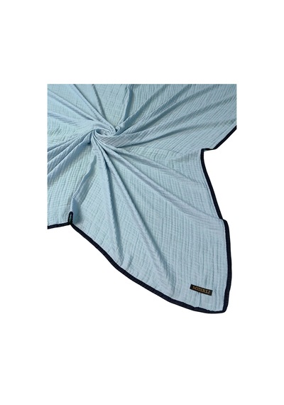 Mim Eşarp Mısırlı Eşarpları Biyeli Müslin Düz Renk Eşarp 100x100cm Gümüş - Siyah
